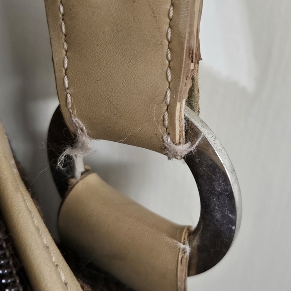 Anne Klein Brown and Cream Tote with Structured Design - Picture 7 of 15